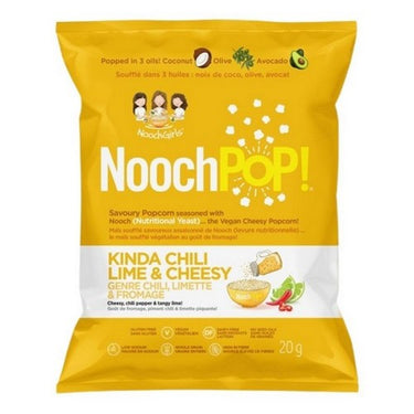 Kinda Chili Lime And Cheesy Premium Popcorn with Nutritional Yeast 20 Grams (Case Of 12) by NoochPOP