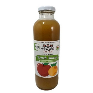 Organic Peach Sunset Apple & Peach 473 Ml (Case Of 12) by Triple Jims