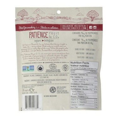 Organic Cranberries Whole & Soft Gently Sweetened 142 Grams (Case Of 8) by Patience Fruit & Co