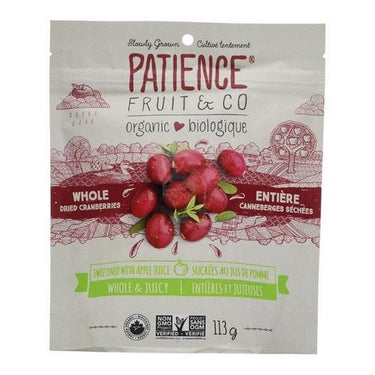 Organic Cranberries Whole & Juicy Apple Juice Sweetened 113 Grams (Case Of 8) by Patience Fruit & Co