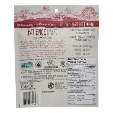 Organic Cranberries Whole & Juicy Apple Juice Sweetened 113 Grams (Case Of 8) by Patience Fruit & Co