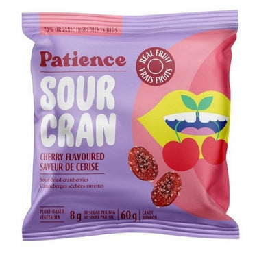 Sour Cran With Dried Cranberries Sour Cherry Flavoured 60 Grams (Case Of 12) by Patience Fruit & Co