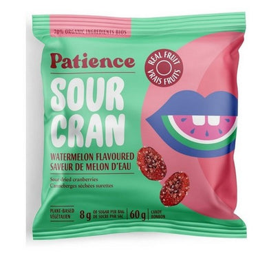 Sour Cran With Dried Cranberries Sour Watermelon Flavoured 60 Grams (Case Of 12) by Patience Fruit & Co
