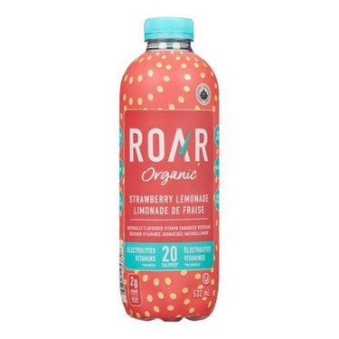 Organic Electrolyte Infusion Strawberry Lemonade 532 Ml (Case Of 12) by Roar Organic