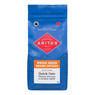 Organic Oats Rolled Quick 1 kg (Case Of 4) by Anitas Organic
