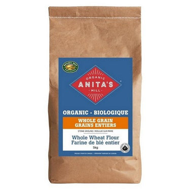 Organic Whole Wheat Flour Stone Ground 5 Kgs (Case Of 4) by Anitas Organic