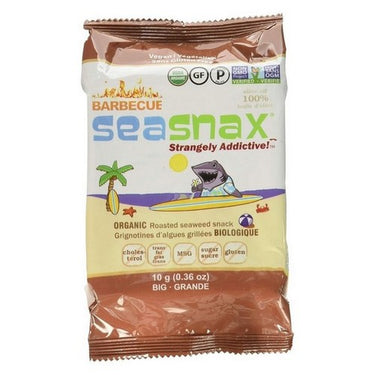 Organic Big Grab & Go SeaSnax Roasted Seasoned Seaweed Barbecue 10 Grams (Case Of 12) by Seasnax