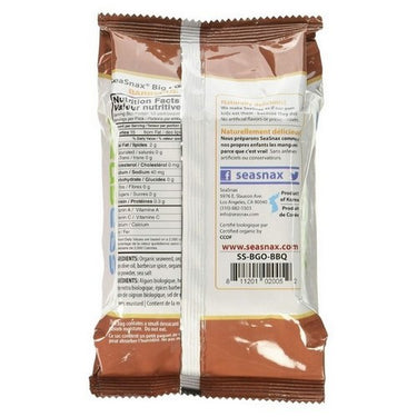 Organic Big Grab & Go SeaSnax Roasted Seasoned Seaweed Barbecue 10 Grams (Case Of 12) by Seasnax