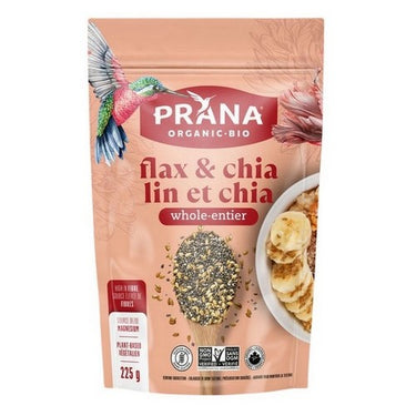 Organic Chia (Whole Black) & Flax Seeds 225 Grams (Case Of 8) by Prana