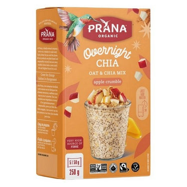 Organic Overnight Chia Oat & Chia Mix Apple Crumble 5 X 50 Grams (Case Of 8) by Prana