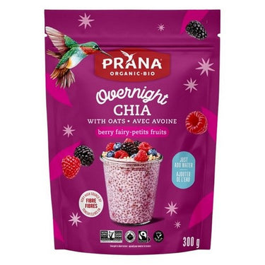 Organic Family Size Overnight Chia w/Oats Berry Fairy 300 Grams (Case Of 8) by Prana