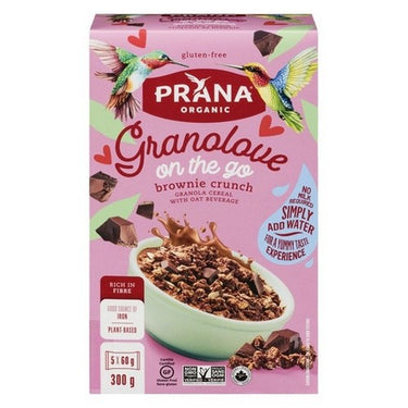 Organic On-The-Go Granola Cereal w/Oat Beverage Brownie Crunch 5 X 60 Grams (Case Of 8) by Prana
