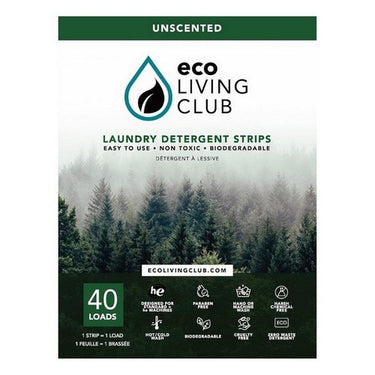 Laundry Detergent Strips Unscented 40 Count (Case Of 12) by Eco Living Club