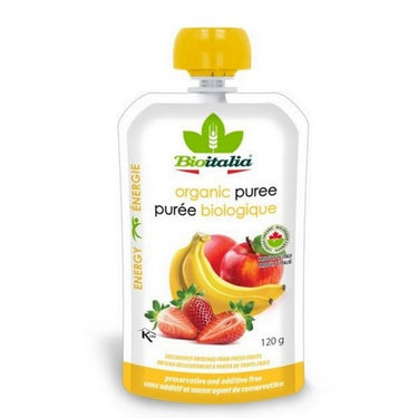 Organic Purée Energy Apple Strawberry & Banana 120 Grams (Case Of 6) by Bioitalia