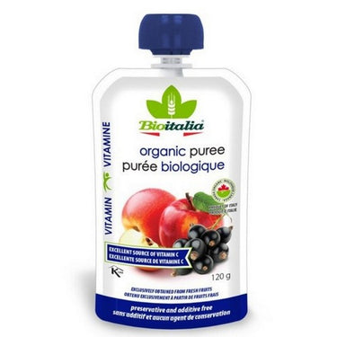 Organic Purée Vitamin Apple & Black Currant 120 Grams (Case Of 6) by Bioitalia