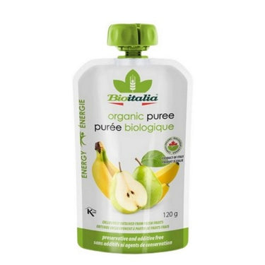 Organic Purée Energy Pear-Banana 120 Grams (Case Of 6) by Bioitalia