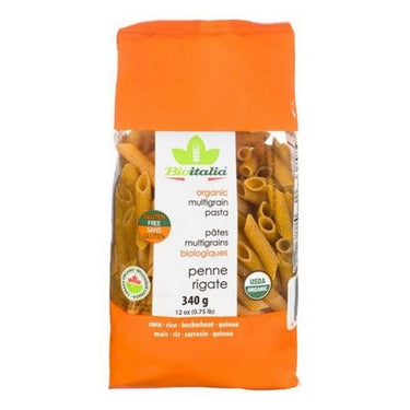 Organic Penne Rigate Multigrain 340 Grams (Case Of 12) by Bioitalia