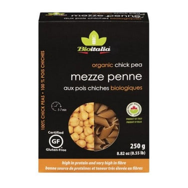 Organic Mezze Penne Chickpea 250 Grams (Case Of 12) by Bioitalia