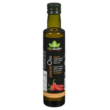 Organic PeperOlio Chili Pepper Infused Olive Oil Extra Virgin 250 Ml (Case Of 6) by Bioitalia
