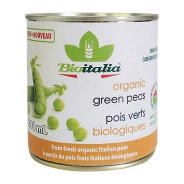 Organic Green Peas No Salt Added 398 Ml (Case Of 12) by Bioitalia
