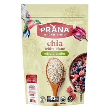 Organic Chia Seeds White Whole 300 Grams (Case Of 6) by Prana