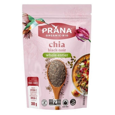 Organic Chia Seeds Black Whole 300 Grams (Case Of 6) by Prana