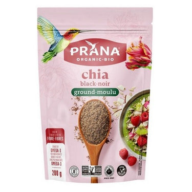 Organic Chia Seeds Black Ground 200 Grams (Case Of 6) by Prana