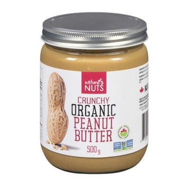 Organic Peanut Butter Crunchy 500 Grams (Case Of 6) by Natures Nuts