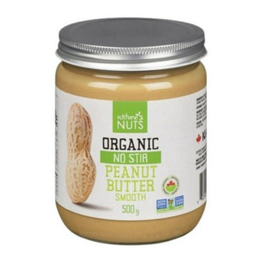 Organic Peanut Butter No Stir Smooth 500 Grams (Case Of 6) by Natures Nuts