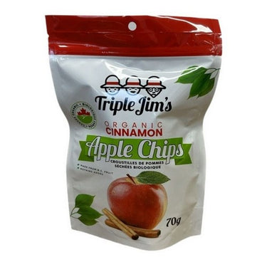 Organic Cinnamon Apple Chips 70 Grams (Case Of 24) by Triple Jims