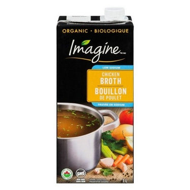 Organic Free-Range Chicken Broth Low Sodium 1 Litre (Case Of 12) by Imagine