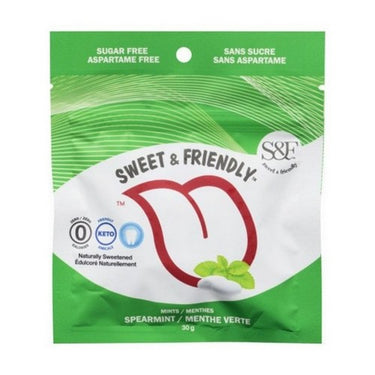 Mints Spearmint Erythritol Sweetened 30 Grams (Case Of 10) by Sweet & Friendly