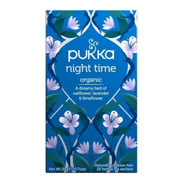 Organic Herbal Tea Night Time w/Oatflower Lavender & Limeflower 20 Count (Case Of 4) by Pukka Herbal Teas