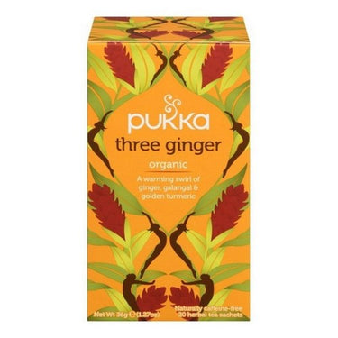 Organic Herbal Tea Three Ginger (Ginger Galangal & Turmeric) 20 Count (Case Of 4) by Pukka Herbal Teas