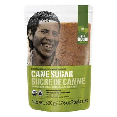 Organic Sugar Natural Whole Cane 500 Grams (Case Of 12) by Level Ground