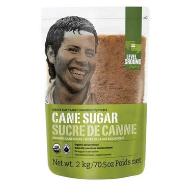 Organic Sugar Natural Whole Cane 2 Kgs (Case Of 6) by Level Ground