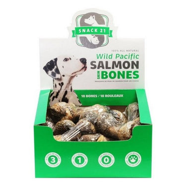 Dog Treats Wild Pacific Salmon Skin Bones 18 Each by Snack 21