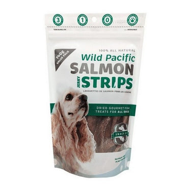 Dog Treats Wild Pacific Salmon Jerky Strips 140 Grams by Snack 21