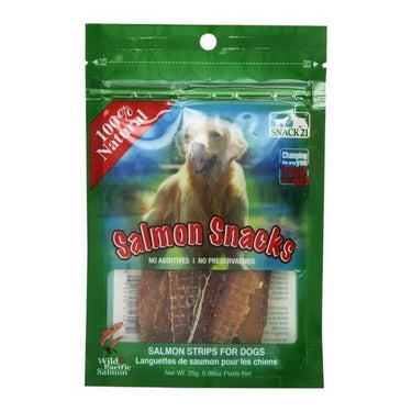 Dog Treats Wild Pacific Salmon Strips 25 Grams (Case Of 12) by Snack 21