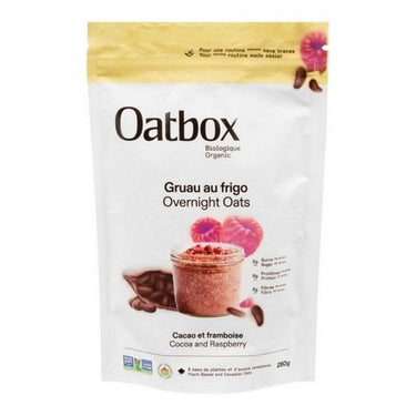 Organic Overnight Oats Plant-based Cocoa & Raspberry 280 Grams (Case Of 8) by Oatbox