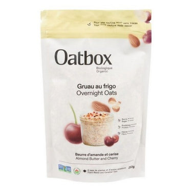 Organic Overnight Oats Plant-based Almond Butter & Cherry 280 Grams (Case Of 8) by Oatbox