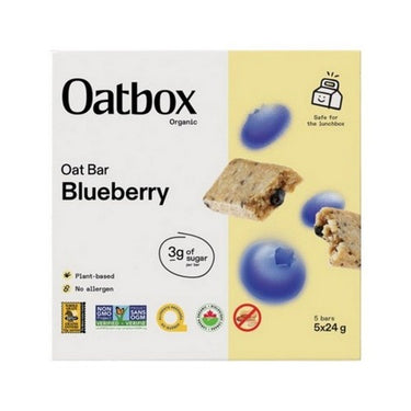 Organic Oat Bar Blueberry Plant-Based 5 X 24 Grams (Case Of 12) by Oatbox