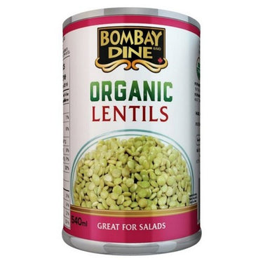 Organic Green Lentils 540 Ml (Case Of 12) by Bombay Dine