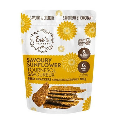 Savoury Sunflower 108 Grams (Case Of 12) by Eves Crackers