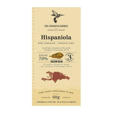 Single Origin Hispaniola 70 Dark Chocolate 70% Cacao 60 Grams (Case Of 12) by Hummingbird