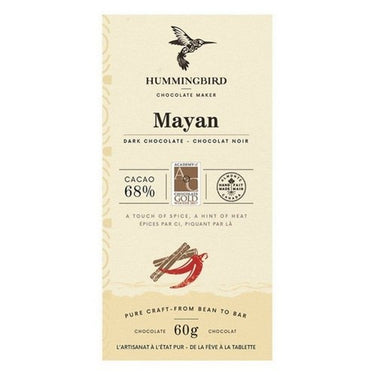 Single Origin Mayan Dark Chocolate 68% Cacao 60 Grams (Case Of 12) by Hummingbird