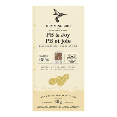 Single Origin PB & Joy Dark Chocolate 65% Cacao 60 Grams (Case Of 12) by Hummingbird