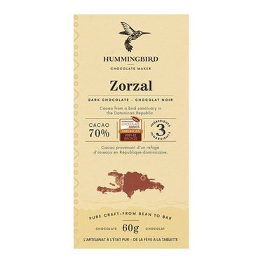 Single Origin Zorzal Dark Chocolate 70% Cacao 60 Grams (Case Of 12) by Hummingbird