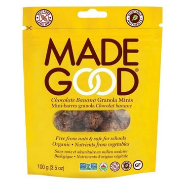 Organic Granola Bars Minis Chocolate Banana 100 Grams (Case Of 6) by Madegood