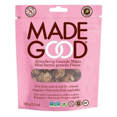 Organic Granola Bars Minis Strawberry 100 Grams (Case Of 6) by Madegood